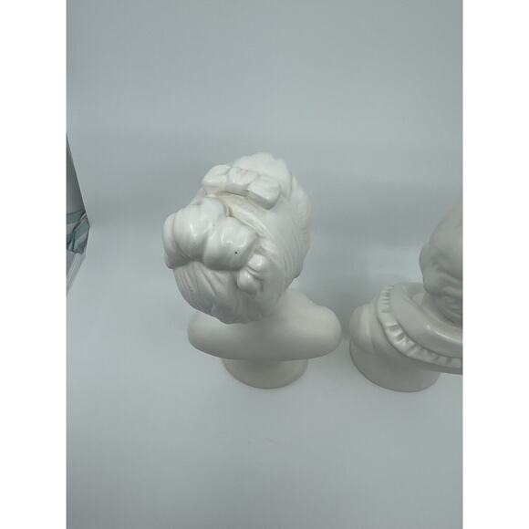 National Potteries Co Pair Statues Girl Boy Bust Japan Set of 2 Napco - Picture 10 of 12